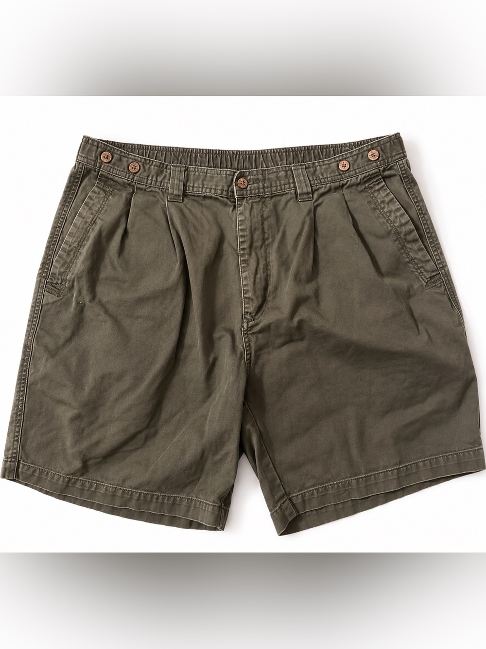 Tommy Bahama Olive Pleated Chino Shorts Men’s 36 100% Cotton Resort Golf Vintage